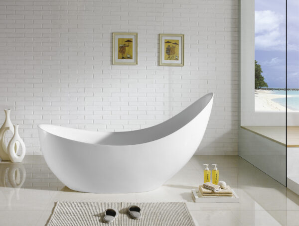 Posh Free Standing Bathtub Gloss White