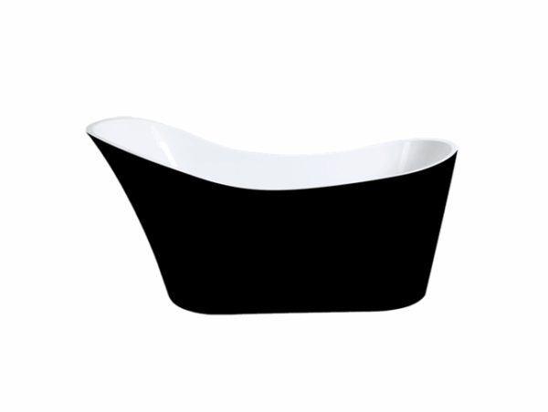 Bevel Free Standing Bathtub Gloss Black - Image 2