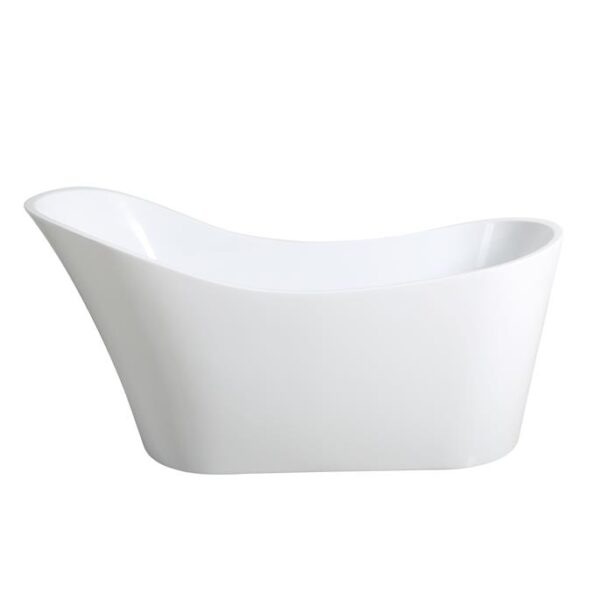 Bevel Free Standing Bathtub Gloss White - Image 2