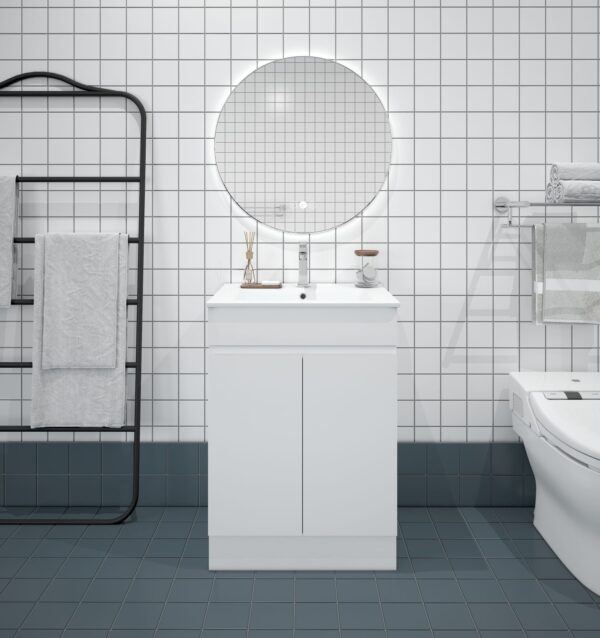 BIANCA 600mm PVC Slim Freestanding Vanity - Image 3