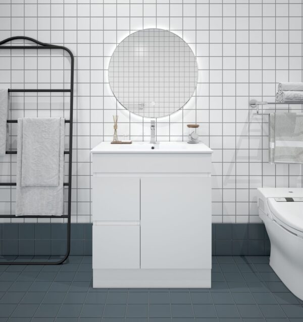 BIANCA 750mm PVC Slim Freestanding Vanity (LHD) - Image 3