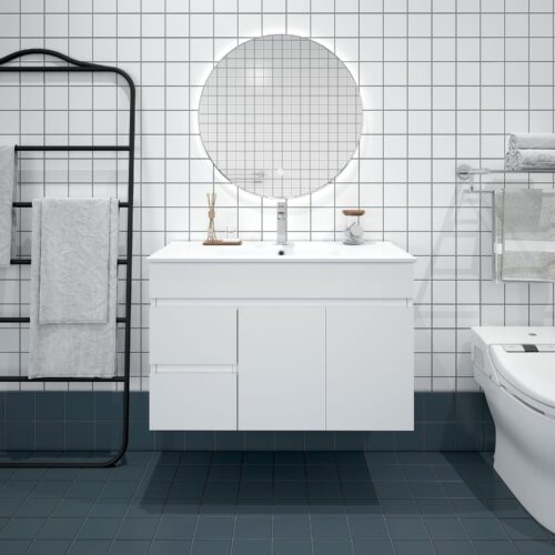 BIANCA 900mm PVC Wall-Hung Vanity (LHD)