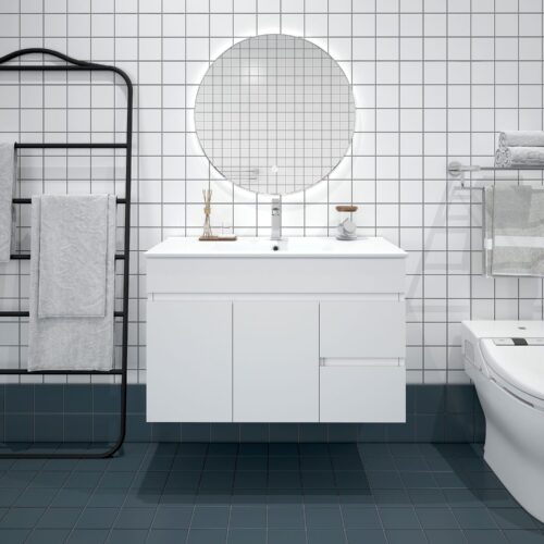 BIANCA 900mm PVC Wall-Hung Vanity (RHD)
