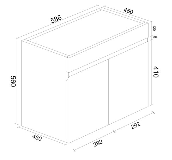 BIANCA 600mm PVC Wall-Hung Vanity - Image 3