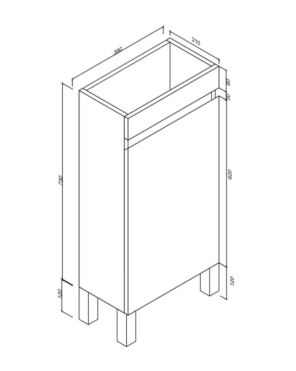 BIANCA 400mm PVC Slim Freestanding Vanity - Image 2