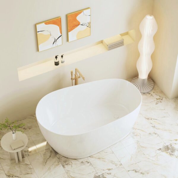 Cannes Freestanding Bathtub - Matt White - Image 3