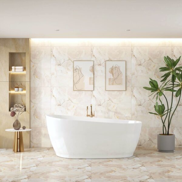 Cannes Freestanding Bathtub - Matt White - Image 2