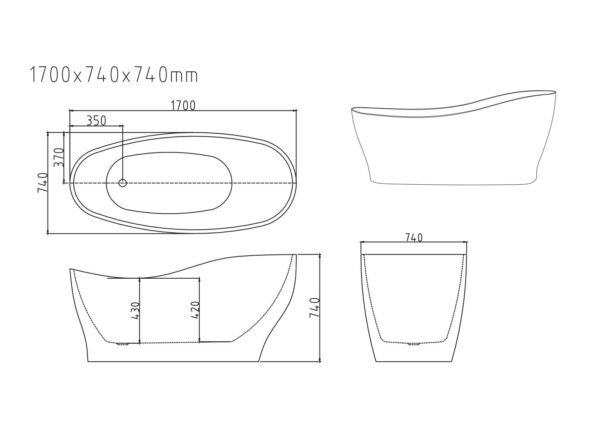 Clara Freestanding Bathtub - Gloss White - Image 7