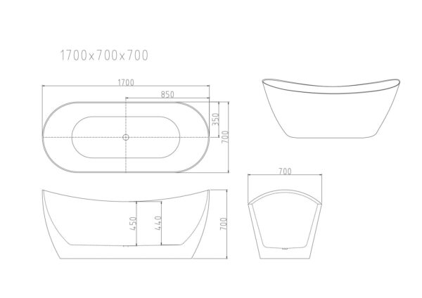 Disney Ultra-Thin Freestanding Bathtub - Gloss White - Image 6