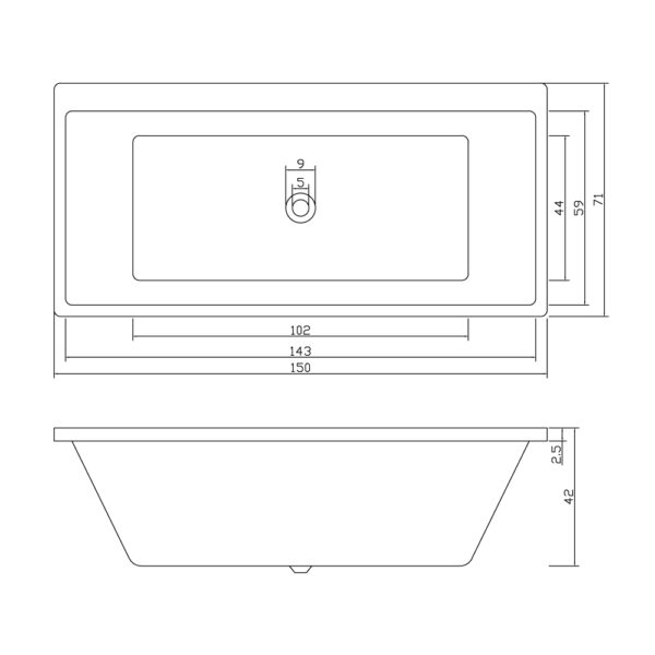 Dunton Drop In Bathtub - Image 3