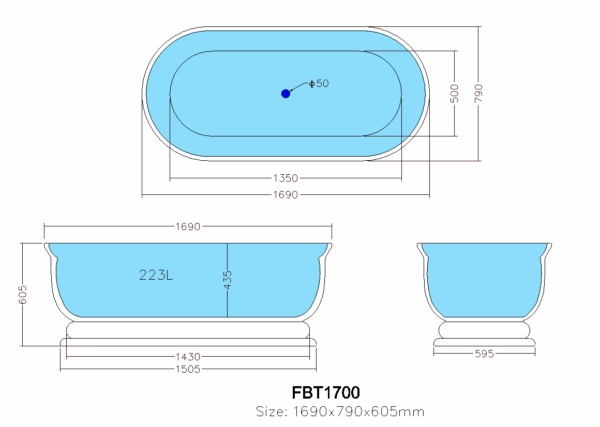 Freemantle Free Standing Bathtub - Image 4