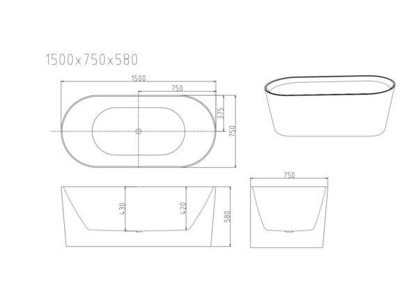 ISEO Freestanding Bathtub - Gloss White - Image 10