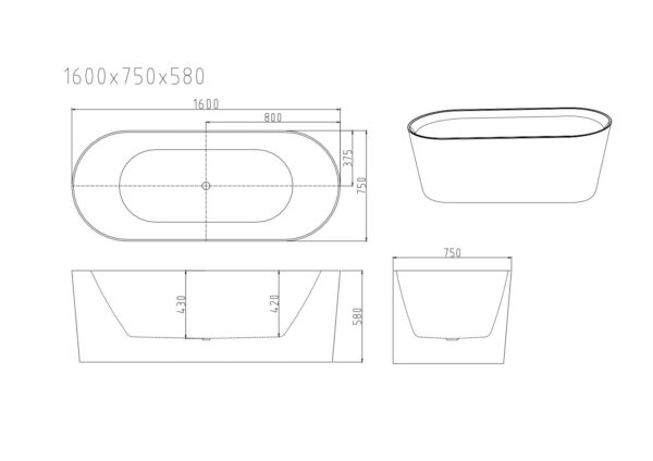 ISEO Freestanding Bathtub - Gloss White - Image 11