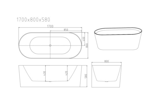 ISEO Freestanding Bathtub - Gloss White - Image 12