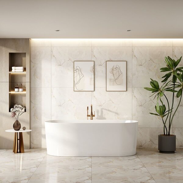 ISEO Freestanding Bathtub - Gloss White - Image 2