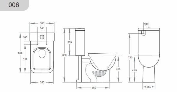 Cubo Closed Couple Flush Pan - Image 2