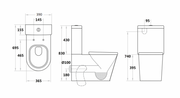 Kasey Box Rim Flush Pan - Image 2