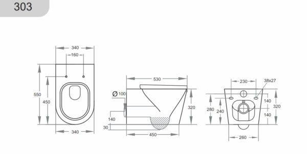 Qubist Wall Hung Box Rim Flush Pan - Image 2