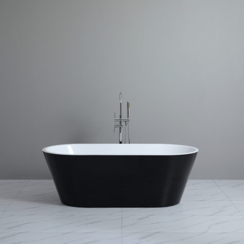 Opal Free Standing Bathtub Mini Gloss Black & White