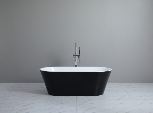 Opal Free Standing Bathtub Mini Gloss Black & White