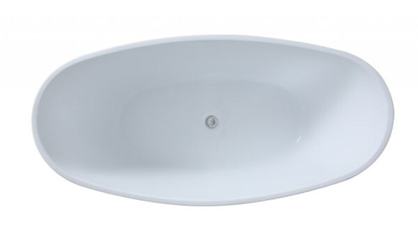 Evie Free Standing Bathtub Gloss White & Black - Image 4