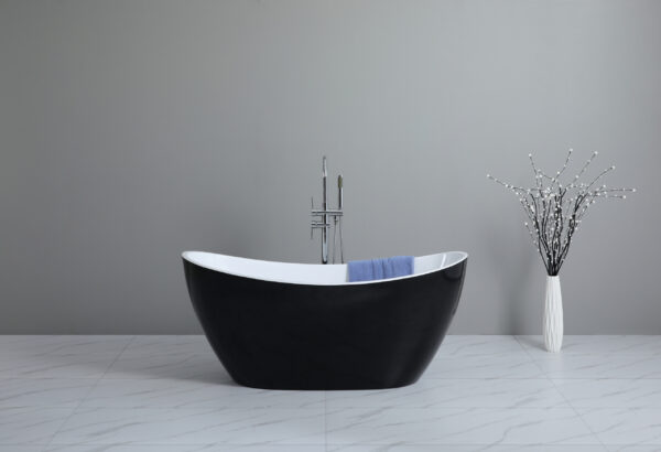 Evie Free Standing Bathtub Matte White & Black