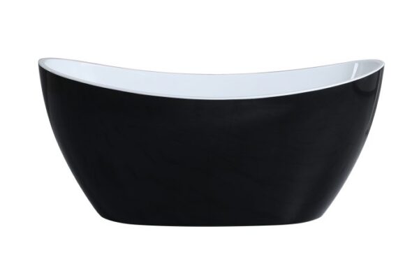Evie Free Standing Bathtub Matte White & Black - Image 3