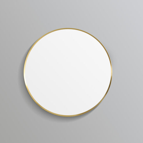 Oliva Round Yellow Gold Frame Mirror