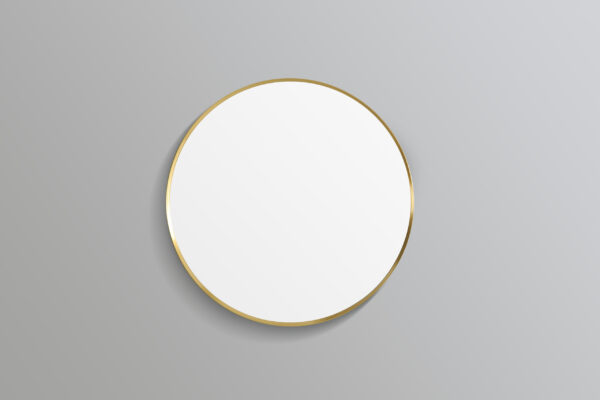 Oliva Round Yellow Gold Frame Mirror
