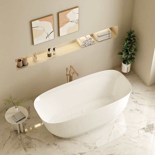 Libra Freestanding Bathtub - Gloss White - Image 3