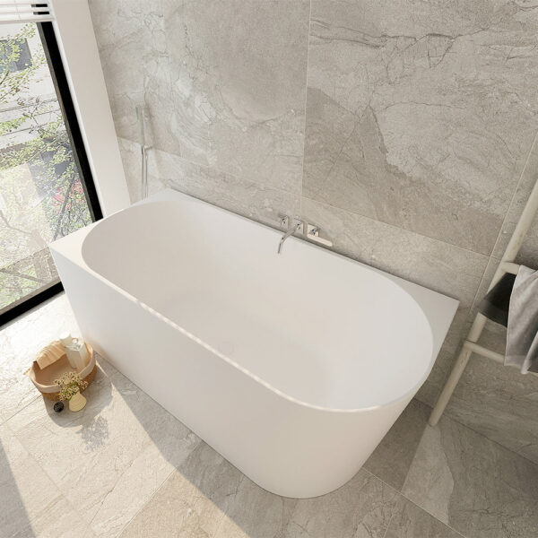 Nova Ultra-Thin Corner Bathtub - Gloss White - Image 7