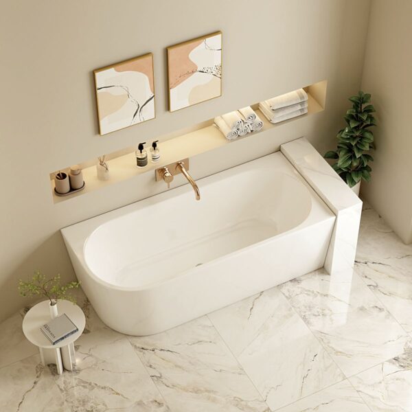 Nova Ultra-Thin Corner Bathtub - Gloss White - Image 3