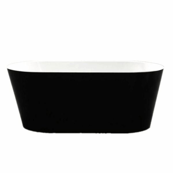 Opal Free Standing Bathtub Mini Gloss Black & White - Image 3