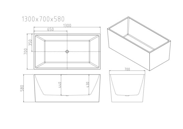 Orta Multi-Fit Freestanding Bathtub - Gloss White - Image 6