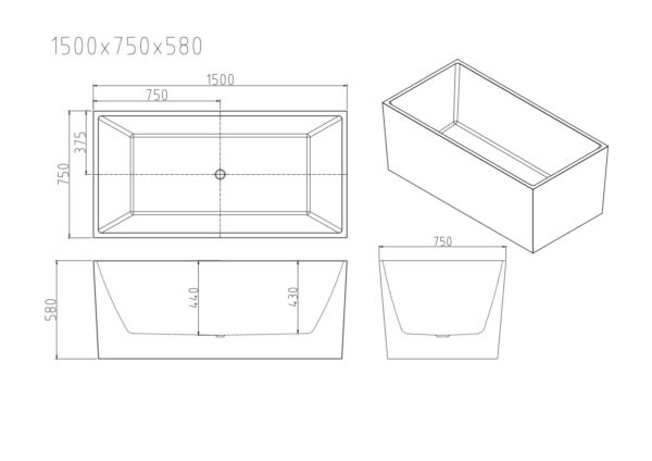 Orta Multi-Fit Freestanding Bathtub - Gloss White - Image 8