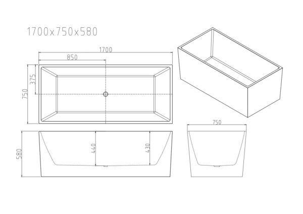 Orta Multi-Fit Freestanding Bathtub - Gloss White - Image 9