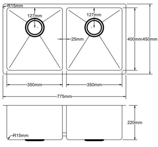 Hand Made Stainless Steel Kitchen Sink - Image 2