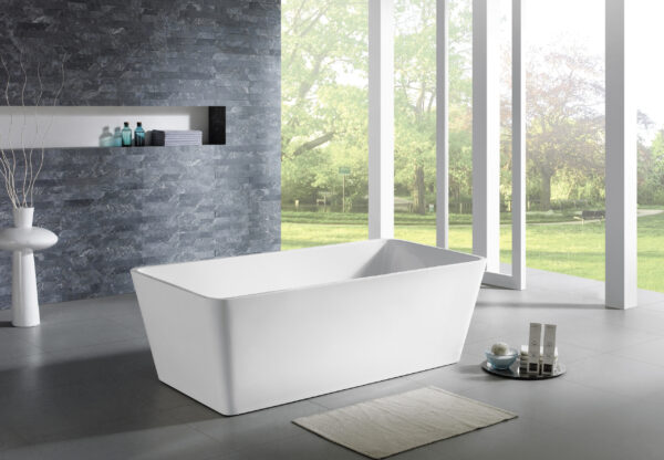 Qubist Free Standing Bathtub Gloss White