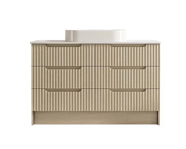 Fluted Rhea 1200mm Freestanding Cabinet - Natural Oak - Image 4