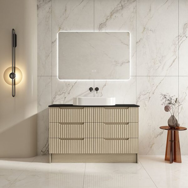 Fluted Rhea 1200mm Freestanding Cabinet - Natural Oak - Image 12