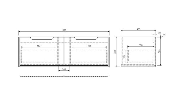 Fluted Rhea 1200mm Wall-Hung Cabinet - Natural Oak - Image 5
