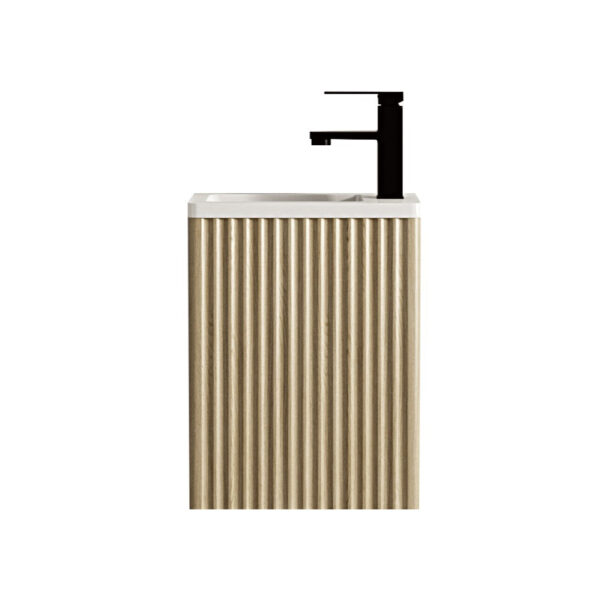 Fluted Rhea 400mm Wall-Hung Cabinet - Natural Oak - Image 4