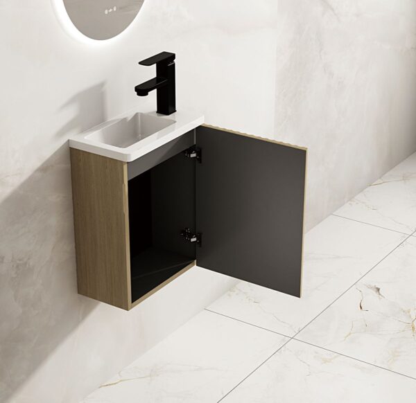 Fluted Rhea 400mm Wall-Hung Cabinet - Natural Oak - Image 3