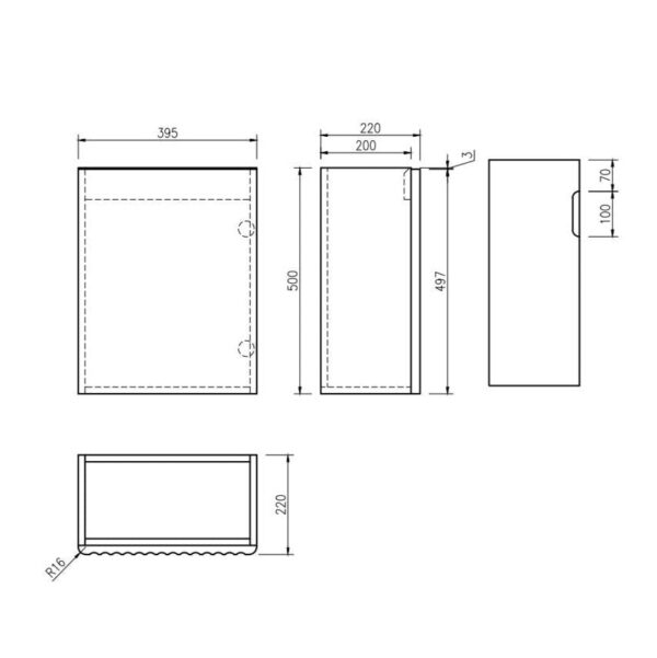 Fluted Rhea 400mm Wall-Hung Cabinet - Natural Oak - Image 5