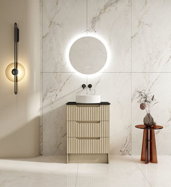 Fluted Rhea 600mm Freestanding Cabinet - Natural Oak - Image 12