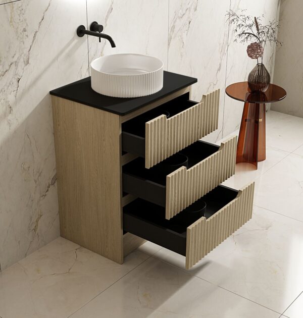 Fluted Rhea 600mm Freestanding Cabinet - Natural Oak - Image 10