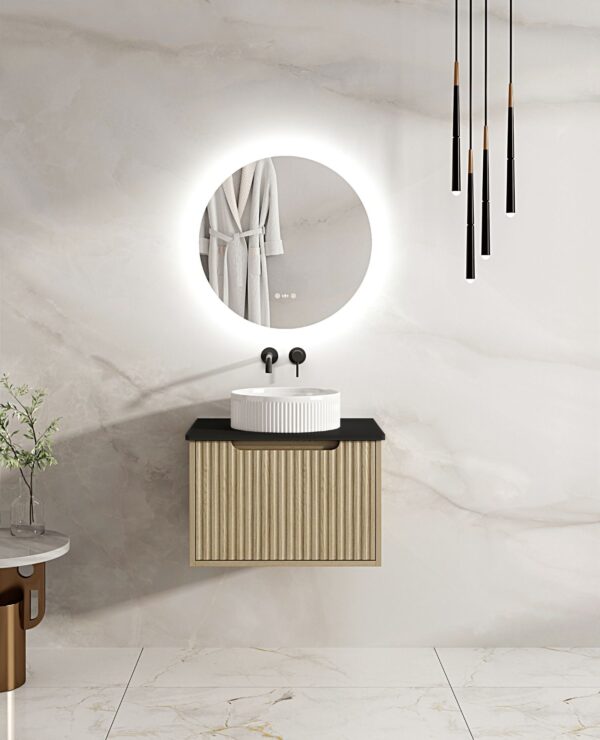 Fluted Rhea 600mm Freestanding Cabinet - Natural Oak - Image 12