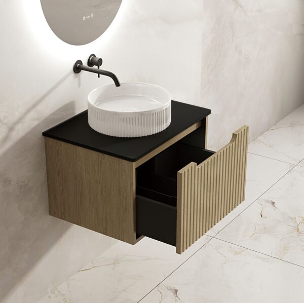 Fluted Rhea 600mm Freestanding Cabinet - Natural Oak - Image 10