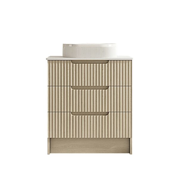 Fluted Rhea 750mm Freestanding Cabinet - Natural Oak - Image 4