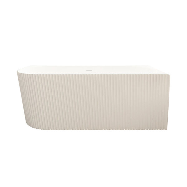 Rose V-Groove Corner Bathtub - Matt White - Image 3